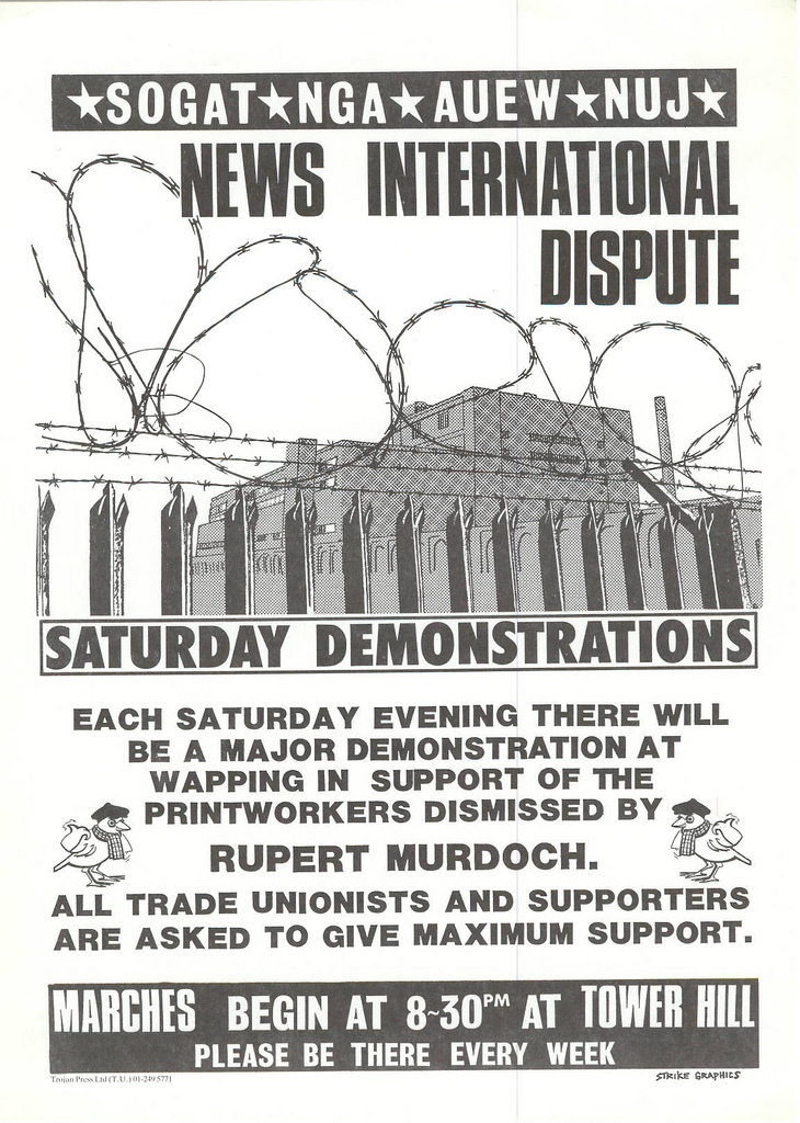 Picture entitled Flyer By Print Supporters 031 from the Wapping Dispute