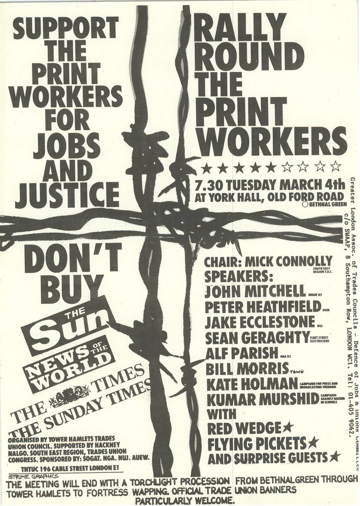 Picture entitled Flyer By Print Supporters 033 from the Wapping Dispute