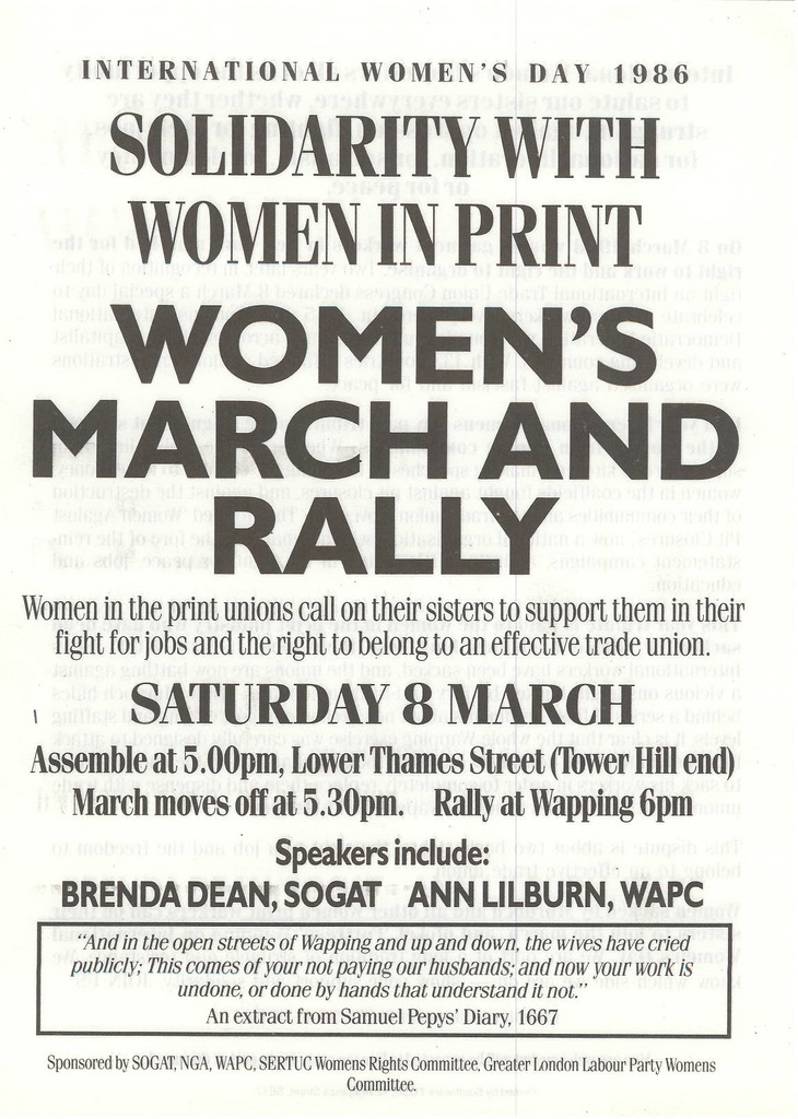 Picture entitled Flyer By Print Supporters 035 from the Wapping Dispute