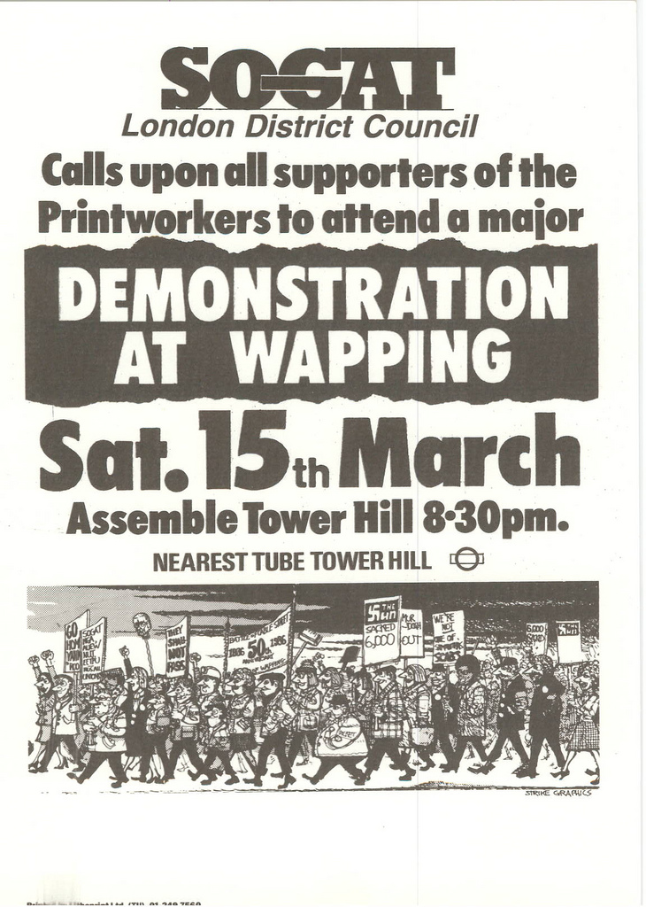 Picture entitled Flyer By Print Supporters 037 from the Wapping Dispute