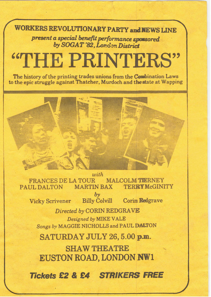 Picture entitled Flyer By Print Supporters 048 from the Wapping Dispute