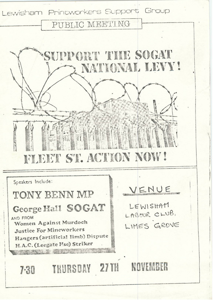 Picture entitled Flyer By Print Supporters 051 from the Wapping Dispute