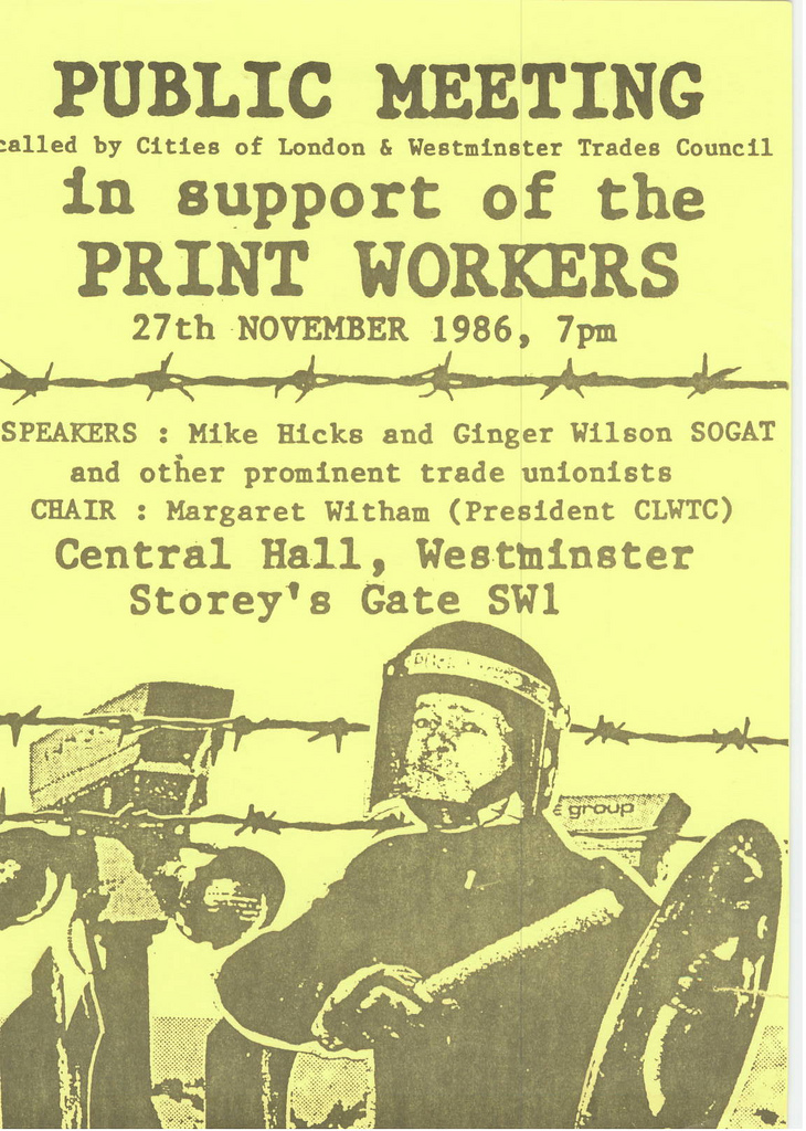 Picture entitled Flyer By Print Supporters 052 from the Wapping Dispute