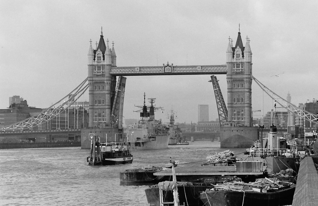 Picture entitled Tower Bridge 1986 from the Wapping Dispute